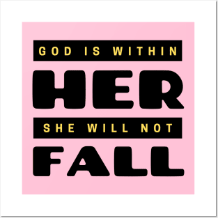 God Is Within Her She Will Not Fall | Christian Posters and Art